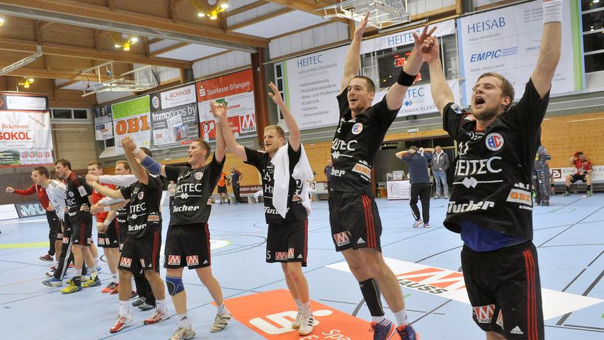 Durch den Sieg ist der HC Erlangen neuer Tabellenführer der 2. Handball-Bundesliga.