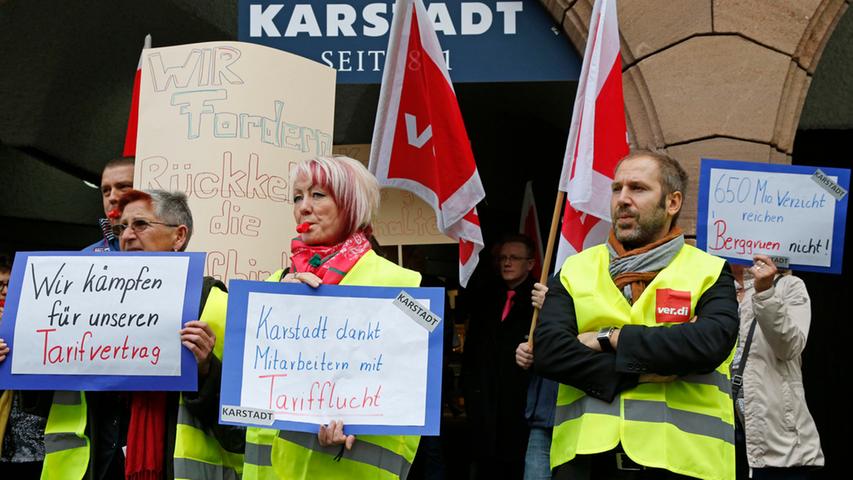 Karstadt-Mitarbeiter in Nürnberg streikten 2013