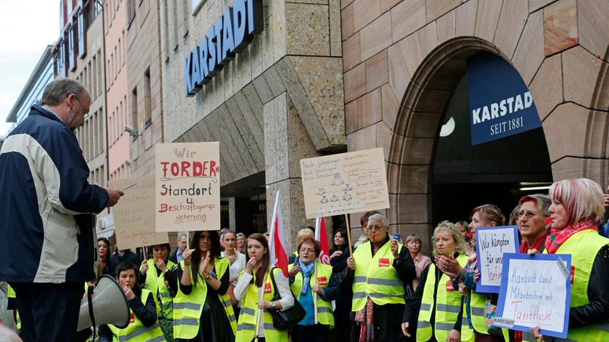 Karstadt-Mitarbeiter in Nürnberg streikten 2013