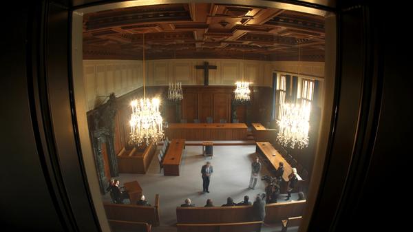Der Blick in den Schwurgerichtssaal 600 heute. Am 21. November 2010 wird die Informations- und Erinnerungsstätte "Memorium Nürnberger Prozesse" offiziell eröffnet.