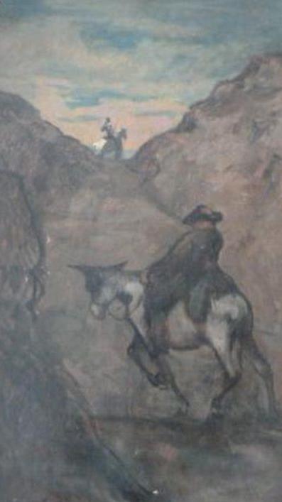 1865 schuf der Maler, Bildhauer, Graphiker und Karikaturist Honoré Daumier (1808 - 1879) das Gemälde "Don Quichote und Sancho Panza".