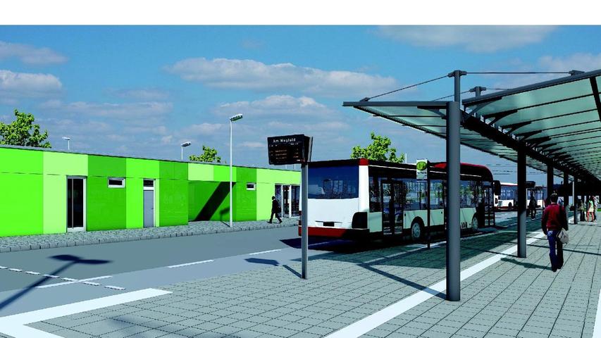 Die Endhaltestelle wird zum neuen Knotenpunkt. Künftig landet hier auch die Buslinie 30, die zwischen Erlangen und Nürnberg pendelt. Außerdem werden neue Buslinien hinzukommen, die u.a. die Anbindung an den Flughafen verbessern sollen.