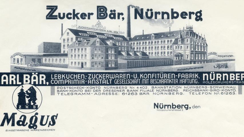 Bis Mitte der 1970er Jahre fabrizierte Bär auf dem Areal an der Rothenburger Straße / Ecke Holzschuherstraße Lebkuchen und andere Spezialitäten, darunter die von den Nürnbergern „Bärendreck“ getaufte Lakritze.