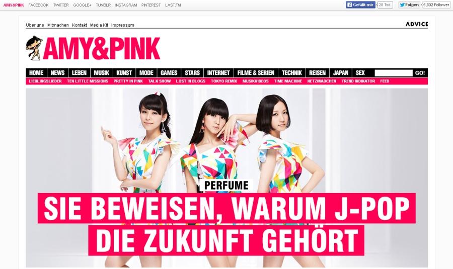 Weg aus der Region (die Franken scheinen nicht besonders modeaffin zu sein): Das Berliner Blog Amy&Pink ist eher f&uuml;r junge Frauen gedacht: Die Themen drehen sich haupts&auml;chlich um Mode, Musik, Lifestyle, Reisen oder Essen. Autoren von &uuml;berall auf der Welt arbeiten daran mit, um regelm&auml;&szlig;ig &uuml;ber Neuigkeiten, Modetrends oder Stars zu berichten, und auch die Leser k&ouml;nnen Artikel zu allen m&ouml;glichen Themen einsenden.