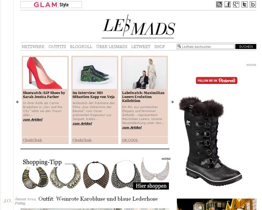 Das Blog Les Mads geh&ouml;rt seit dessen Gr&uuml;ndung 2007 zu den wohl bekanntesten deutschsprachigen Modeblogs. Aus verschiedenen Modemetropolen der Welt sowie direkt von den Laufstegen informieren die Autorinnen seitdem t&auml;glich &uuml;ber aktuelle News und Trends aus der Modewelt. 2010 wurde das Blog mit dem Lead Award als "Weblog des Jahres" ausgezeichnet.