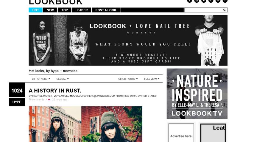 Das Modeblog Lookbook verfolgt ein ganz besonderes Konzept: Jeder kann mitmachen. Inspiriert von den Street-Style-Blogs können Nutzer Fotos zu den Themen Mode, Kunst, Fotografie und Design einsenden. So entsteht ein vielfältig-individueller, internationaler Stilmix.