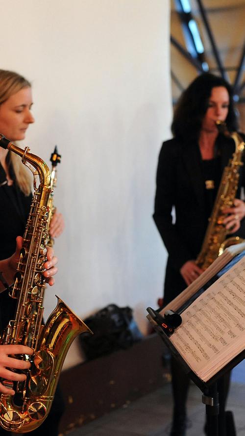 Sorgten für gute Stimmung: Das Saxophon-Quartett der Erlanger Musikschule.