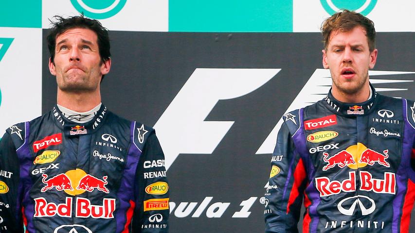 Der Beginn der Saison 2013 wurde von teaminternen Spannungen zwischen Sebastian Vettel und Mark Webber überschattet. Vettel hatte den Australier während des Großen Preises von Malaysia entgegen einer Vorgabe des Rennstalls überholt und siegte. Es war nicht die erste Auseinandersetzung der zwei Teamkollegen.