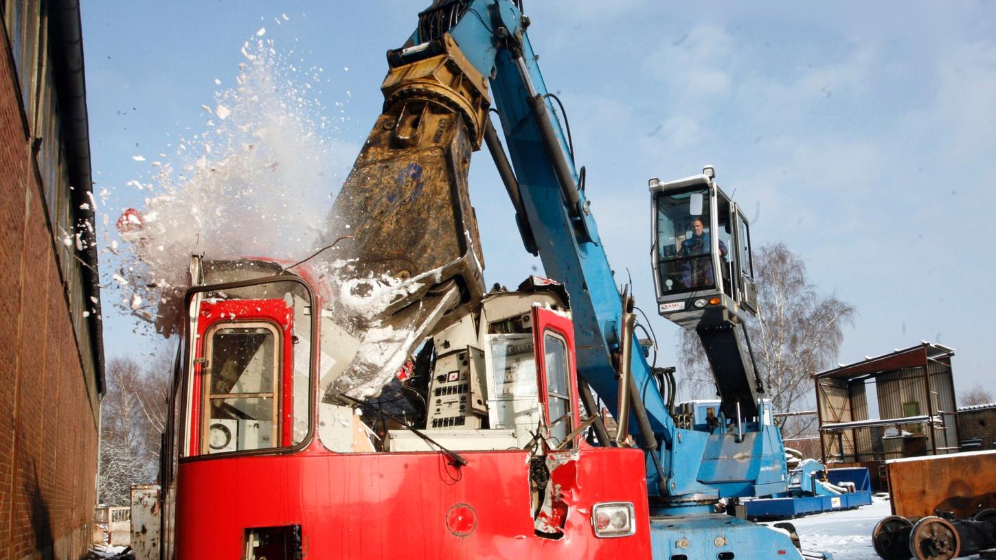 Nürnbergs erste U-Bahnen sind nur noch Altmetall