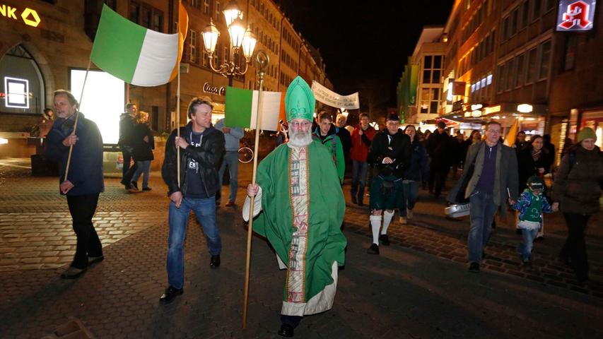 St. Patrick's Day: Umzug in der Nürnberger Innenstadt