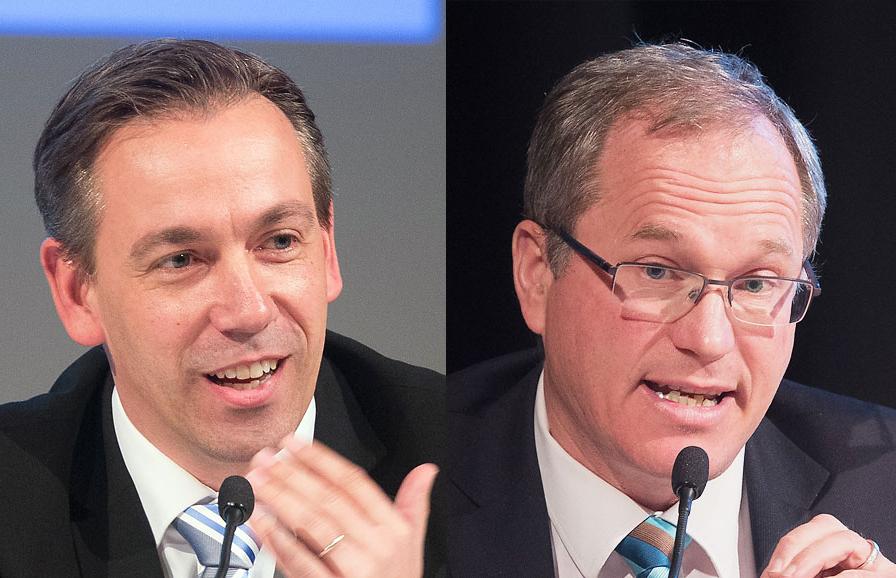 Alexander Tritthart (CSU) und Martin Oberle  (FW) gehen in die Stichwahl.
