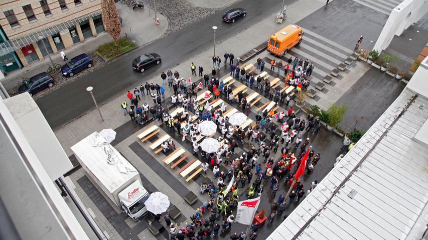 Warnstreiks in Nürnberg: Kundgebung am Kornmarkt