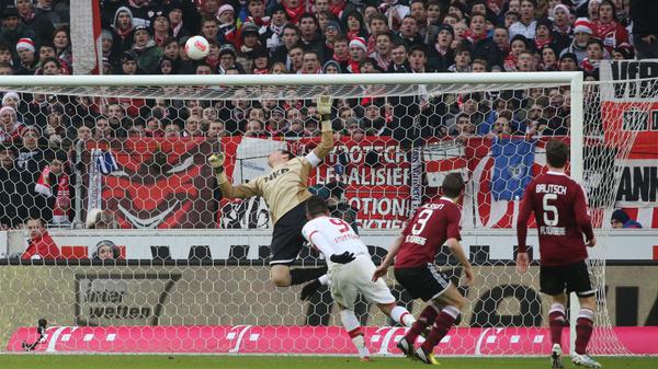 Im Rückspiel im Februar 2013 sprang immerhin ein Punkt für die Männer von Michael Wiesinger heraus. Traore hatte Suttgart zwar zunächst in Führung geschossen, doch dann...
