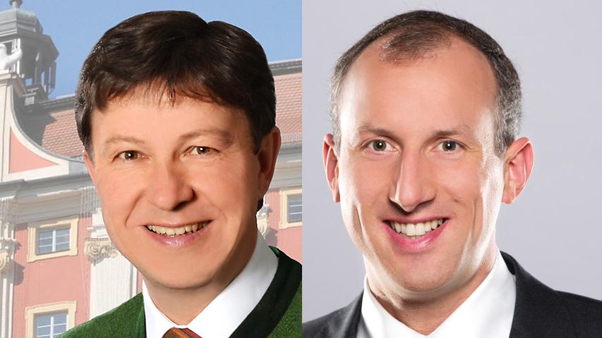 In Bad Windsheim unterlag Jürgen Heckel (WiR, links) deutlich seinem Konkurrenten Bernhard Kisch (CSU), der 78 Prozent der Stimmen erhielt.