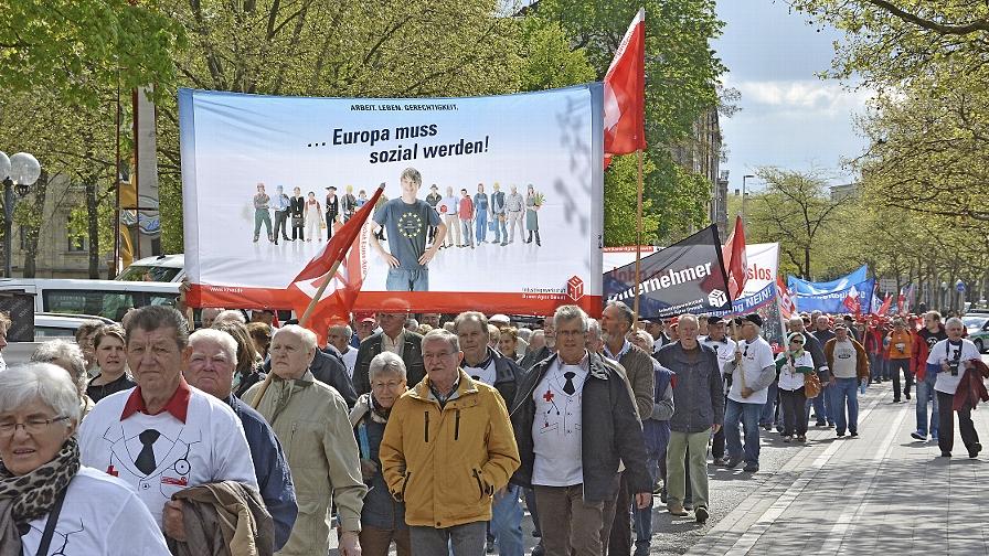 Protest für ein sozial gerechtes Europa