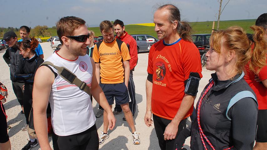 Pete, Frank und Kerstin (v.l.) sind die einzigen des nordbayern.de-Teams, die an diesem Tag am Training teilnehmen können.