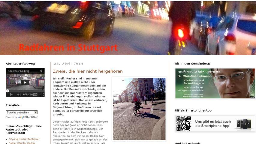 "Das Fahrradblog" aus Stuttgart bietet auf der Seite eigene Vorschläge, wie aus einer Auto- eine Fahrradstadt werden kann.