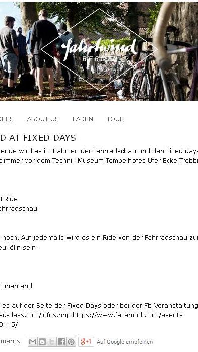 In Berlin gibt es einige Fahrrad-Blogs. Einer davon ist  "Fahrtwindberlin". Die Betreiber organisieren Radtouren durch Stadt und Land und wollen dabei Menschen zusammenbringen.