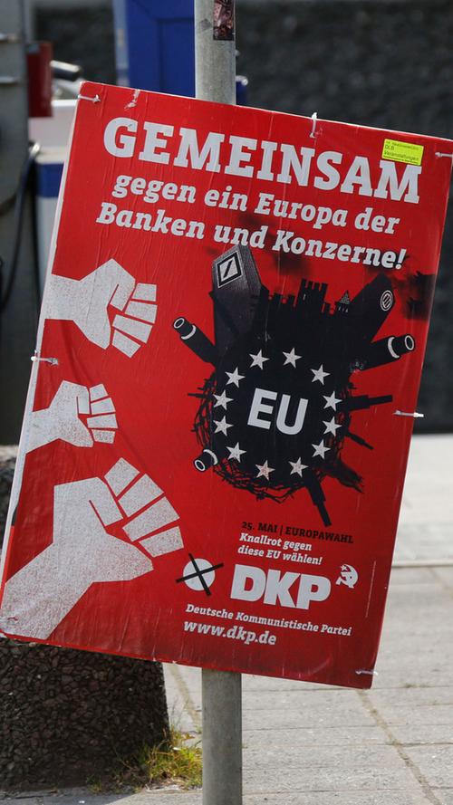 "Knallrot" will die DKP gegen die EU wählen.