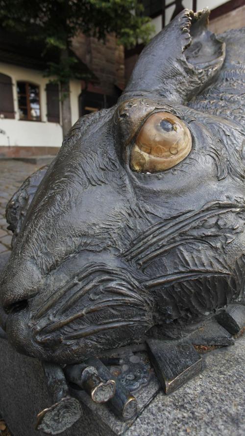 1984 pflanzte der Karlsruher Künstler Jürgen Goertz seinen Dürer-Hasen vor das Tiergärtner Tor. Die Skulptur stieß viele ab, ein Kritiker bezeichnete den Bronzehasen als „deformiertes Monster“. Unbekannte ließen eines Nachts einen schweren Hammer auf das trübe Glasauge des Hasen nie­dergehen. Anschläge mit Ölfarbe rie­fen sogar die Polizei auf den Plan.