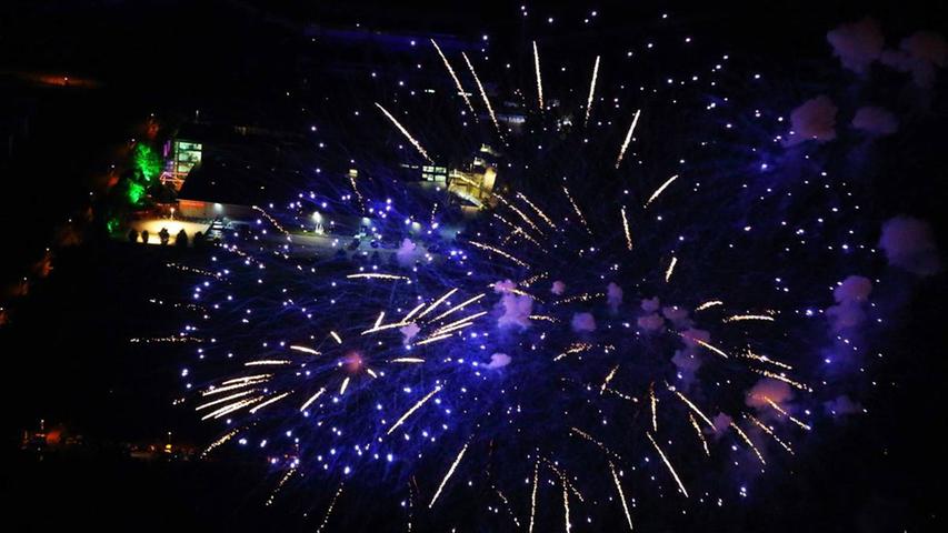 Das Feuerwerk am Frühlingsfest - aus der Luft fotografiert