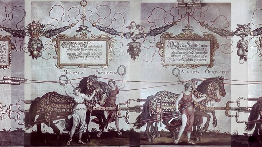 Den Triumphzug des Kaisers Maximilian I. malte Dürer 1522 in den Rathaussaal der Stadt. Gleichzeitig brachte er einen achtteiligen Holzschnitt des Zuges heraus. 