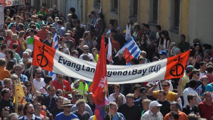 Auch die Evangelische Landjugend hatte sich dem Widerstand gegen Rechts in Scheinfeld angeschlossen