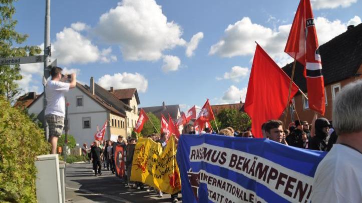 Der Protest gegen die Umtriebe der NPD wurde in Scheinfeld von einem breiten Bündnis unterstützt.