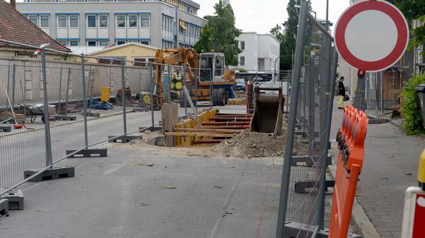 Baustelle Karl-Zucker Strasse in Erlangen