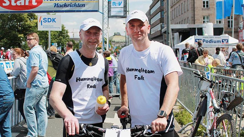 Rudolf Mazioschek (48) und Falk Herkner (44, rechts) aus Feucht traten bereits zum dritten Mal als Team bei Run & Bike an. "Wir sind zufrieden mit unserer Leistung und es hat Spaß gemacht", waren sich die beiden einig.