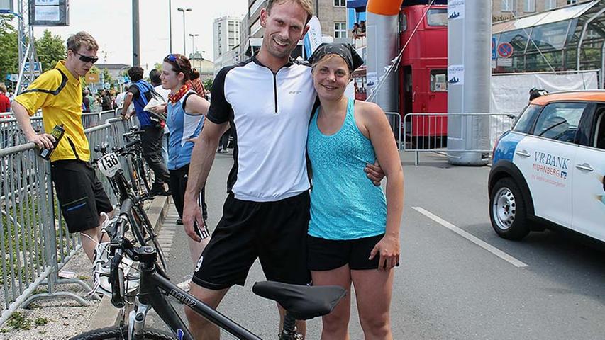Fabian und Vroni (beide 30) waren extra aus Regensburg angereist, um bei Run & Bike mitzumachen.