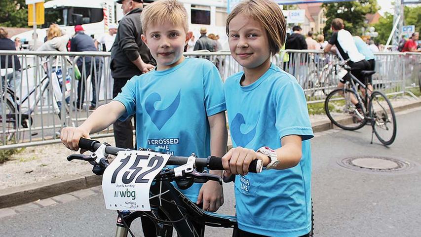 Emilia Dehler und Sven Gries (beide 9) aus Nürnberg waren die jüngsten Teilnehmer beim Run & Bike.