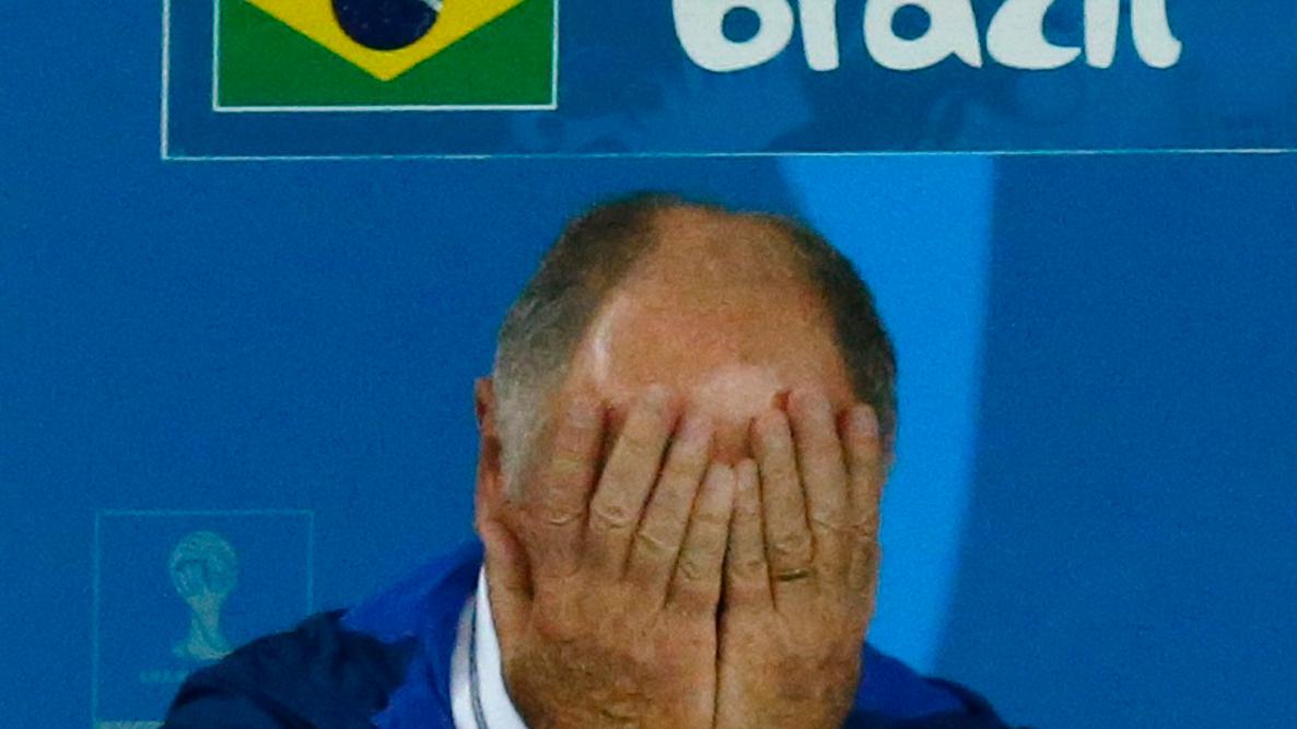 Brasiliens Nationaltrainer Luiz Felipe Scolari war nach der 1:7-Klatsche sichtlich bedient.
