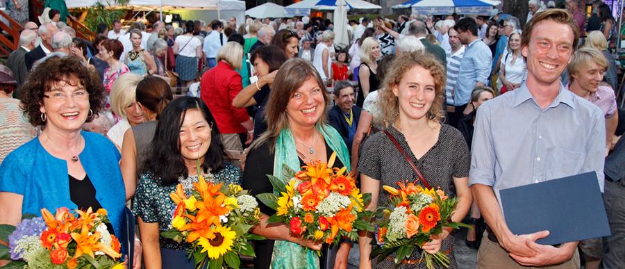 Die Preisträger des Jahres 2014: Ilse Feiner, Mariko Tsunoka, Regine von Chossy, Anna Maria Schönrock und Andrea Barzaghi (v.l.n.r.)