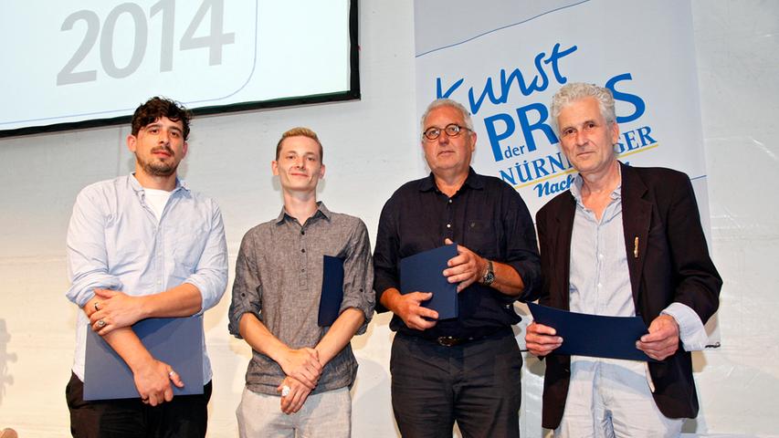 Die Preisträger Philipp Kummer, Jan Gemeinhardt, Hubertus Hess und Günter Paule (von links).
