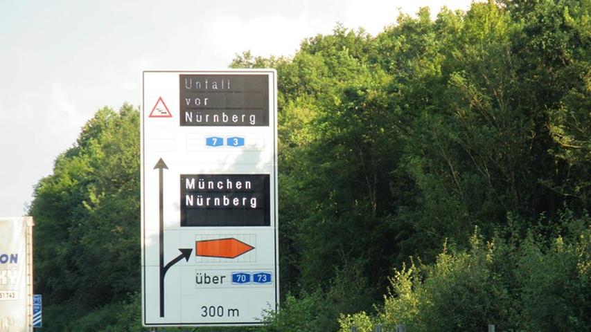 Bereits bei Aschaffenburg wurde der Verkehr von der A3 umgeleitet.