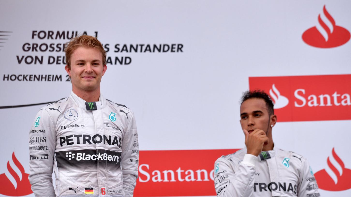 Rivalen in Silber: Nico Rosberg (links) und Lewis Hamilton kämpfen erbittert um die WM-Krone.