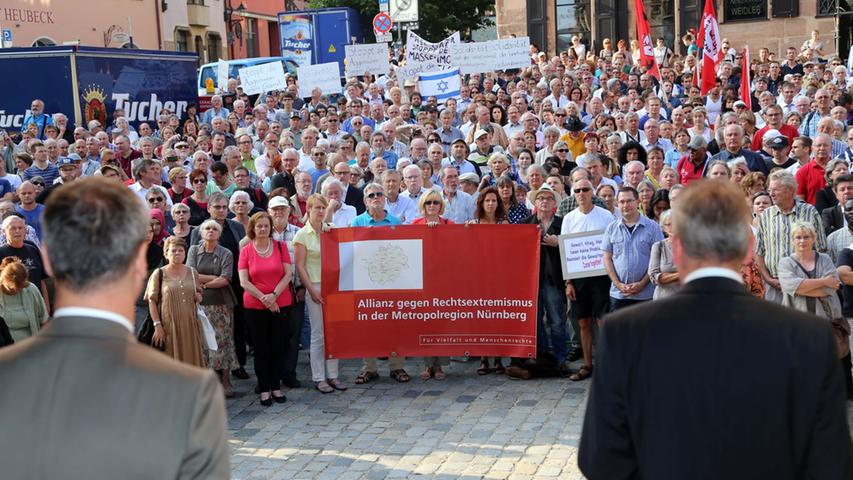 Motiv: Kundgebung gegen Antisemitismus Datum: 31.07.2014 Fotograf: Roland  Fengler