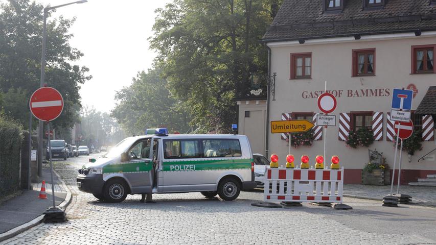 Direkt am Gasthof Bammes in der Bucher Hauptstraße verlief eine der Evakuierungsgrenzen.