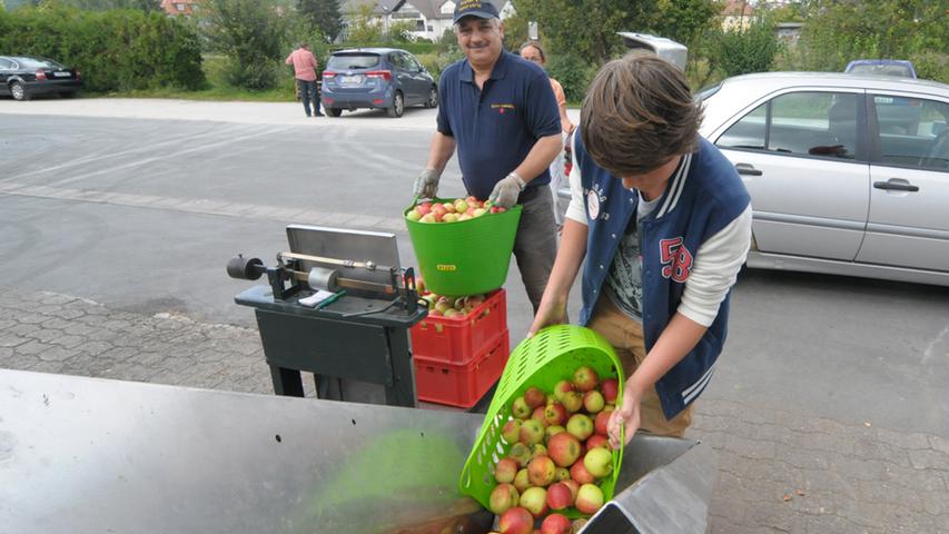 Die Anlieferung von Äpfeln läuft seit 1. August und wird voraussichtlich bis Mitte November dauern.