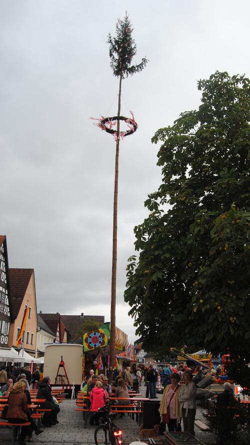 Und am Ende stand auch der Kerwabaum in Ebermannstadt.