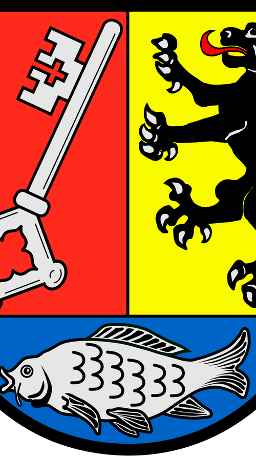 Nicht jeder Ort hat Löwe und Adler zu seinem Wappentier auserkoren. Mehrere Gemeinden in der Region fühlen sich durch den Karpfen besser repräsentiert, so zum Beispiel Adelsdorf (Bild) und Röttenbach bei Erlangen.
