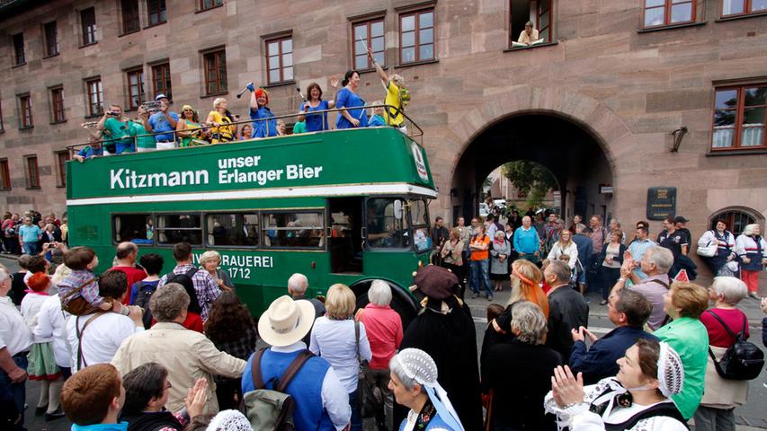 Auch ein Festwagen von der Brauerei Kitzmann war vertreten.