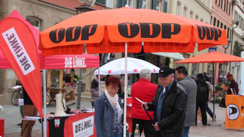 Der TTIP-Protest wurde von einem Bündnis von ÖDP, den Piraten, der Gewerkschaft Verdi und der Linken veranstaltet.