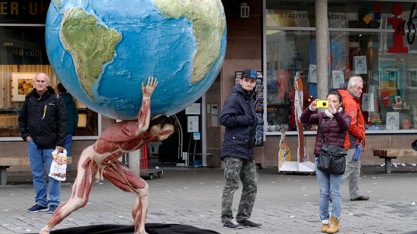 Körperwelten: Plastinat "Atlas" wird am Hauptmarkt enthüllt
