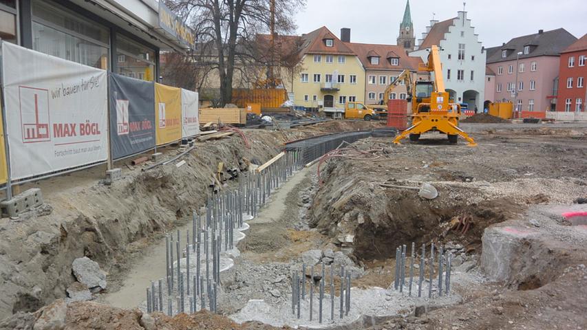 Bauarbeiten an der Dammstraße in Neumarkt