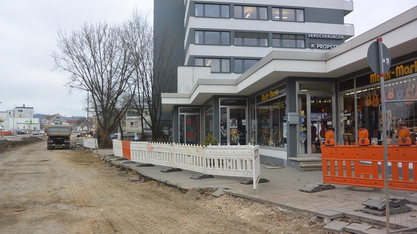 Bauarbeiten an der Dammstraße in Neumarkt