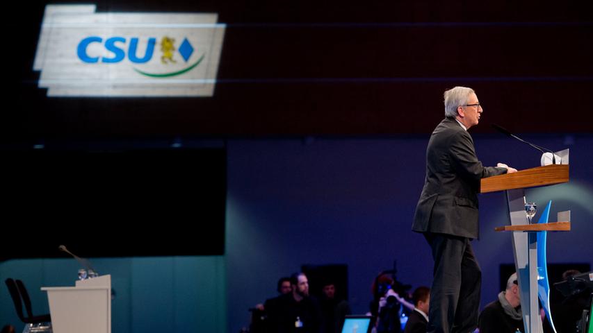 Der Präsident der Europäischen Kommission, Jean-Claude Juncker, spricht am  12.12.2014 in Nürnberg (Bayern) beim CSU-Parteitag. Foto: Sven Hoppe/dpa +++(c)  dpa - Bildfunk+++