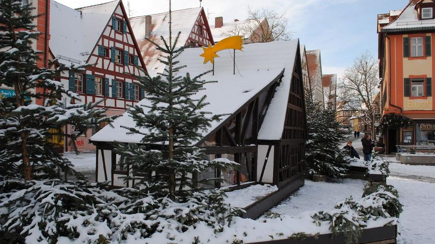 Dem malerischen Schwabach steht der Schnee gut zu Gesicht.