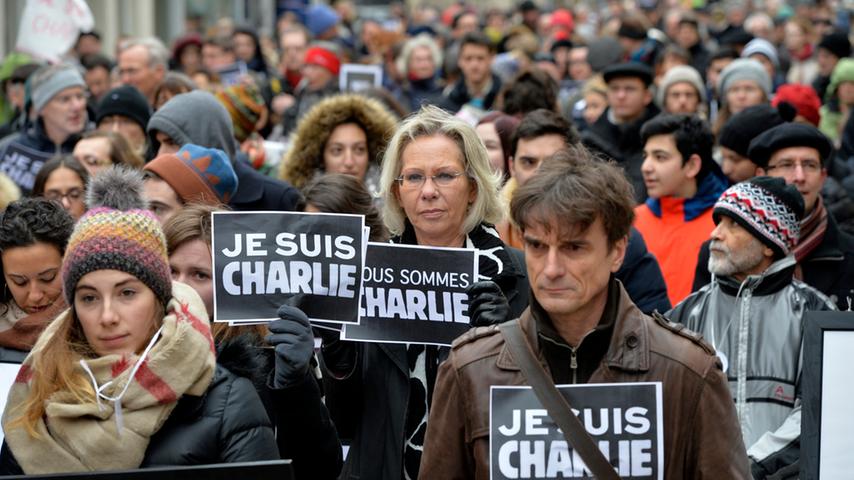 Solidaritätstreffen in Erlangen für Meinungsfreiheit und Charlie Hebdo